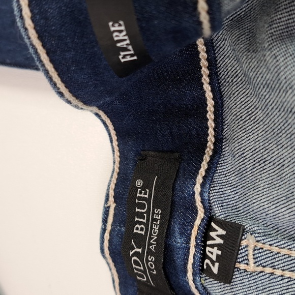 New Judy Blue High Waist Dark Wash Flare Jeans Size 24W - Picture 15 of 17